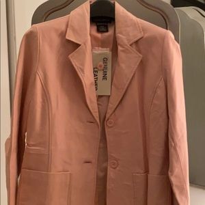 100% Leather Baby pink blazer